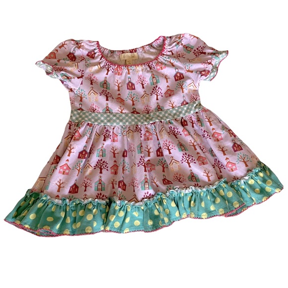 Matilda Jane Dress Knit Little Girl House Tree Print Toddler Cotton Spandex Soft - Picture 5 of 5